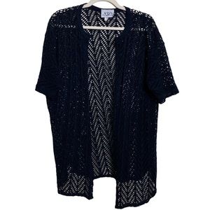 NY-5 Black Open Knit Cardigan - One Size Fits All